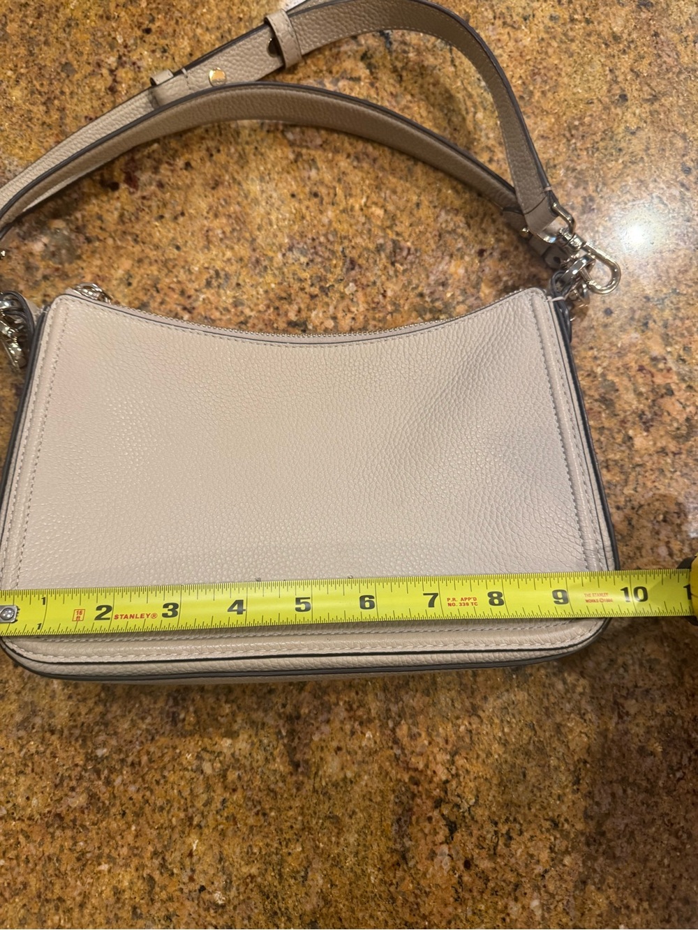 kate spade Pebbled Leather Crossbody in Taupe - Picture 7 of 13